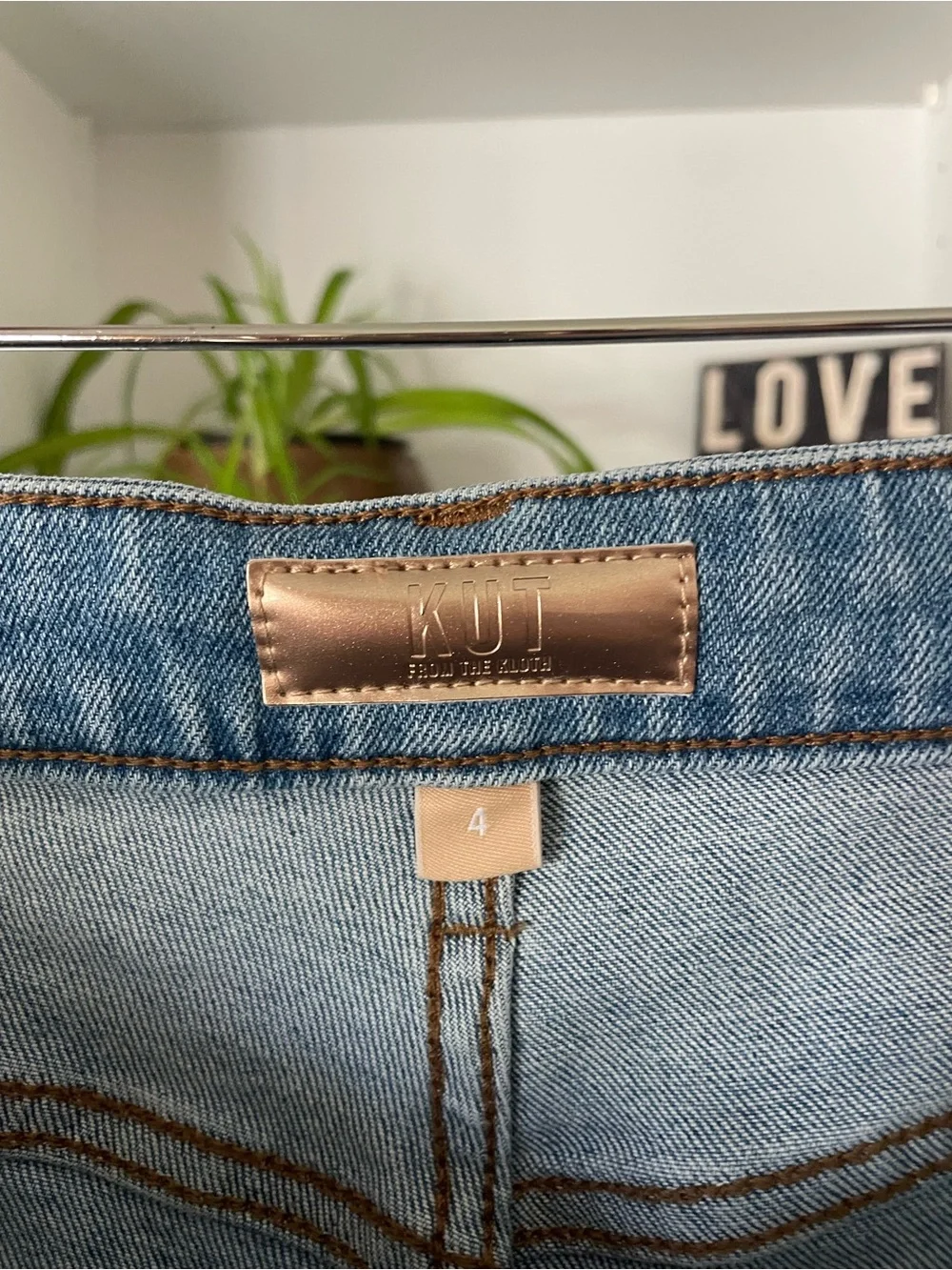 Kut from the Kloth Light Blue Frayed Hem Denim Shorts